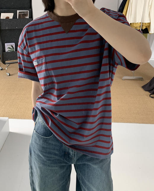 🦋PRAD*A 早春新款条纹短袖T恤1.21 商品图2