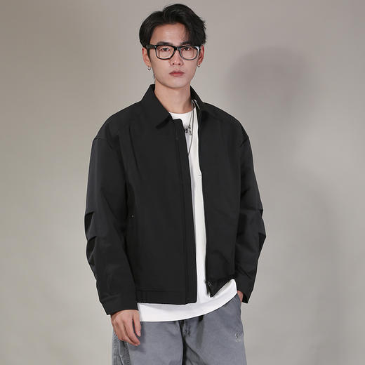 DRONKOO 2026 翻领口袋钉扣拉链基础款中厚夹克 商品图3