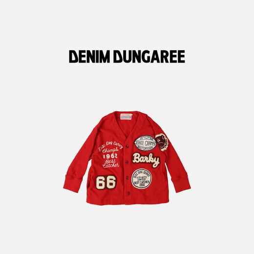 DD日本童装 DENIM DUNGAREE 棉质针织小狗贴布开衫 商品图1