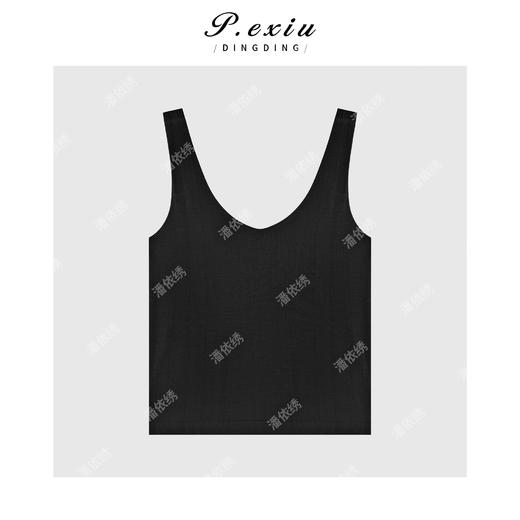 PanYiXiu/潘依绣纯色简约百搭软糯弹力V领吊带美背 CF2057 商品图2