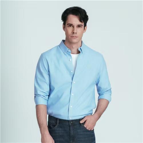 佐丹奴男装26年经典全棉牛津纺狮子绣花衬衫01046083 商品图0