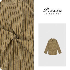 04-6潘依绣丁丁宠粉港风竖条纹复古慵懒休闲长袖衬衫 WH00219