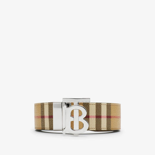 BURBERRY 巴宝莉 男士双面两用格纹拼皮革 TB 腰带 格子 8069853 A7026 商品图0
