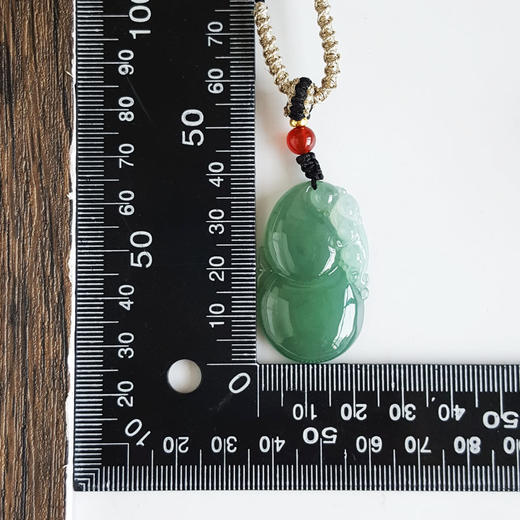 【天然正品】A货翡翠天然细腻冰种青葫瑞貅造型（福禄平安、招财纳福）翡翠吊坠项链060126NJM03 商品图2