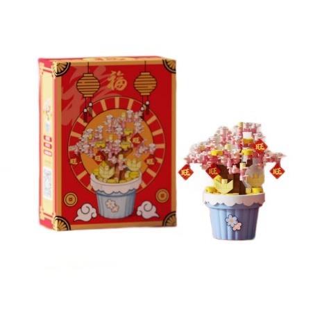 【春节年花积木】2026马年国潮发财树桔子树积木过年装饰礼品摆件马年春节礼物 商品图4