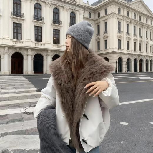 【YW】无忧购狐狸毛可拆卸大毛领50%鹅绒服羽绒宽松皮草外套女（现货48小时内发货） 商品图2