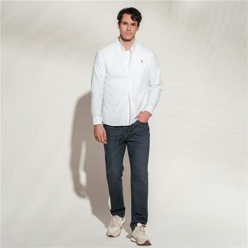 佐丹奴男装26年经典全棉牛津纺狮子绣花衬衫01046083 商品图1