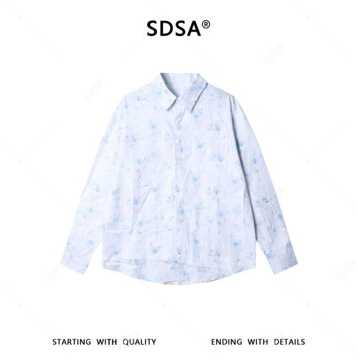 2773SDSA男士秋冬新款痞帅男装休闲长袖衬衫扎染立体花朵装饰设计百搭 商品图1