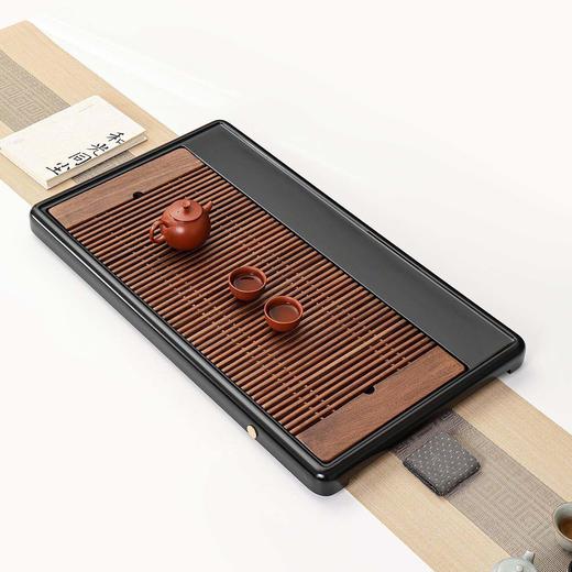 义通/渡月电木茶盘家用储水托盘黑檀色茶台现代简约功夫办公室电胶木茶具 商品图2