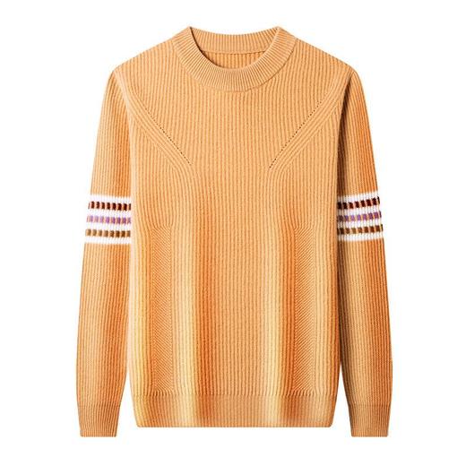 【璀璨年红】百分百羊绒衫男士保暖半高领臂珑提花毛衣2025秋冬新款气质百搭上衣潮 商品图6