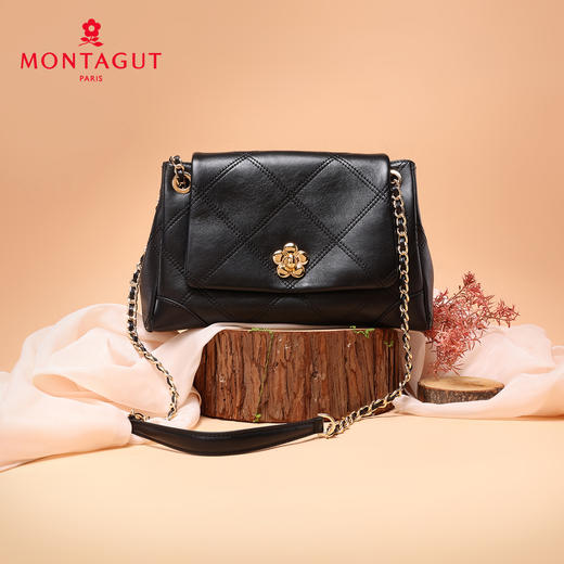 梦特娇女士时尚百搭链条包新款女款真皮单肩包送女友菱格包轻奢斜挎包 商品图13