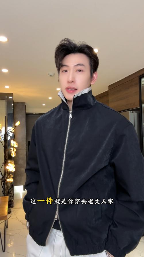 263008SDSA男士秋冬新款痞帅男装潮牌撞色拉链立领夹克外套休闲时尚百搭 商品图0