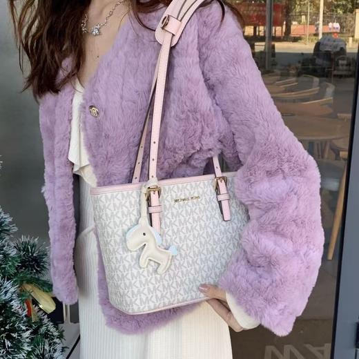 【香港直邮】奥莱清仓特卖场 迈克高仕 Michael Kors小号女士PVC单肩手提包 商品图2