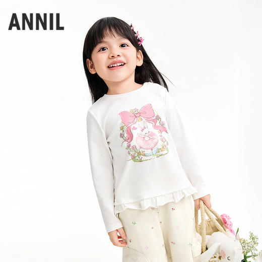 【实体店同款】女童圆领长袖上衣春季新款安奈儿童装XG611054 商品图2