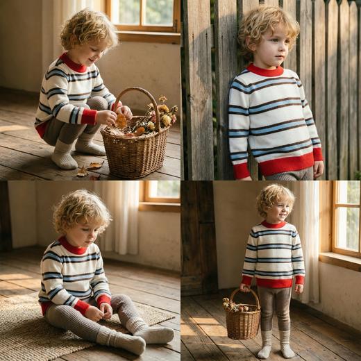 PALUOPO/PL山羊绒男童羊绒衫100%山羊绒帕罗 商品图10