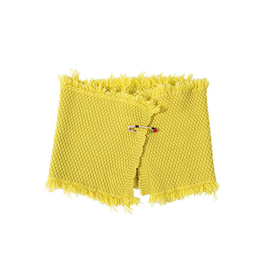 绽放/LSX005朵"别"住一份暖·羊毛靓丽黄毛边设计感别针方巾披肩 商品图4