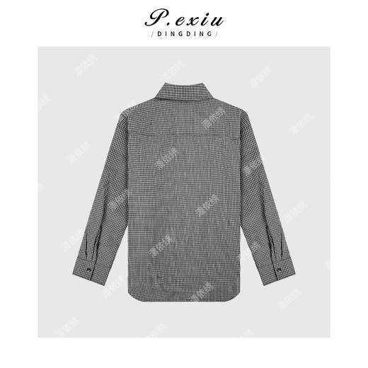 04-2潘依绣丁丁宠粉韩系松弛感格纹夹棉长袖衬衫Q6977 商品图1