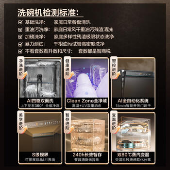 海尔（Haier）【四驱双面洗W5000SPro】洗碗机嵌入式150升+大容量智能开关门速干UV除菌10天净存EYSZW18586GHU1 商品图1