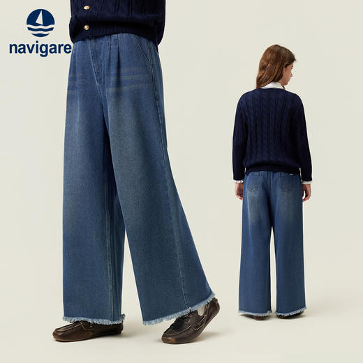 【纳维凯尔】【120-150】Navigare意大利小帆船女童春秋牛仔裤 商品图4