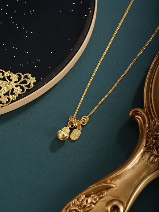 子佩集【福禄招财】银S925套链【V10342HZA】项链镀金葫芦招财纳福2601 商品图2