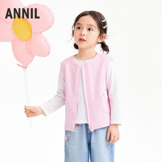 【实体店同款】女童针织马甲春季新款安奈儿童装XG612049 商品图0