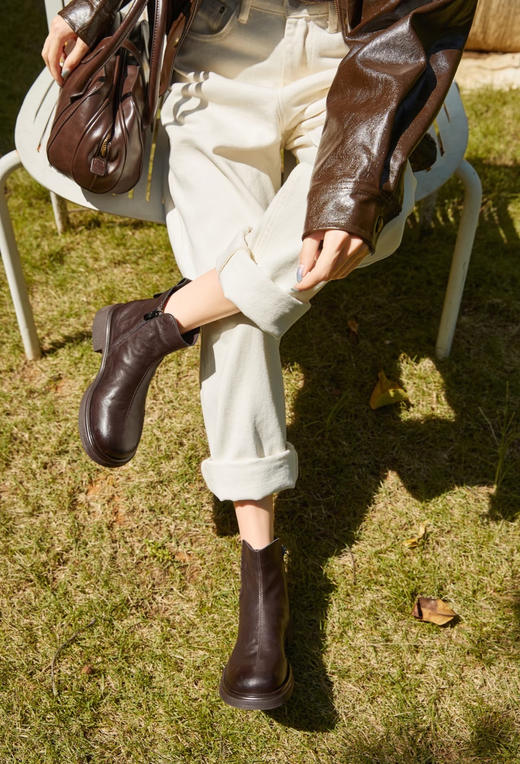 品牌捡漏真牛皮侧拉链短靴 超轻软底 商品图6