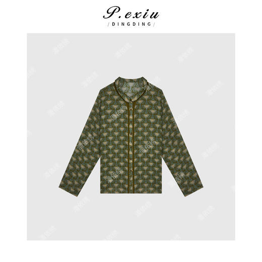 04-1潘依绣丁丁宠粉苎麻夏季薄款翻领复古休闲长袖衬衫 Q33529 商品图0