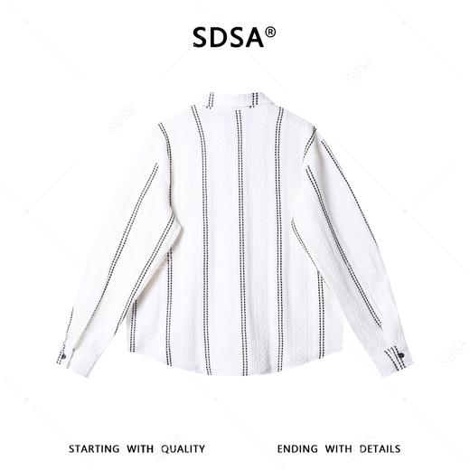 6823SDSA男士秋冬新款痞帅男装时尚菱形撞色提花竖纹设计长袖衬衫百搭 商品图5