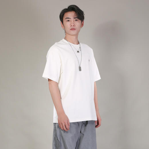 DRONKOO 2026 圆领左胸熊猫刺绣微阔短袖T恤 商品图1