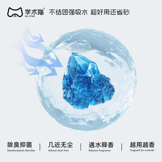学术猫蓝屿轻盐硅胶猫砂4.5L【2026新春好品】 商品图3