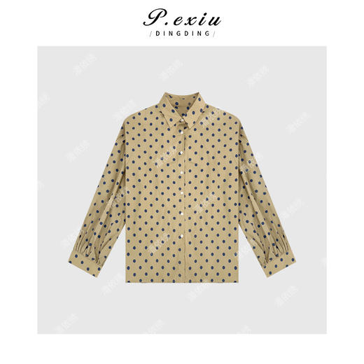 04-1潘依绣丁丁宠粉法式气质优雅波点长袖衬衫Q2458 商品图0