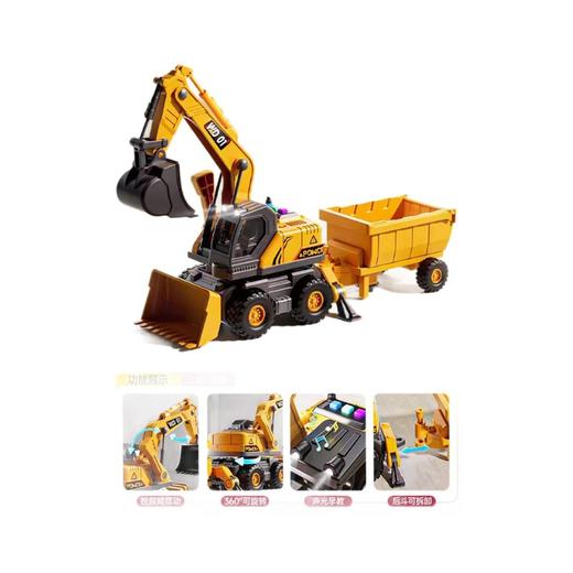 【曼龙严选】大号早教声光挖掘机车送男孩礼物 儿童翻斗车货车运输惯性工程车 商品图4