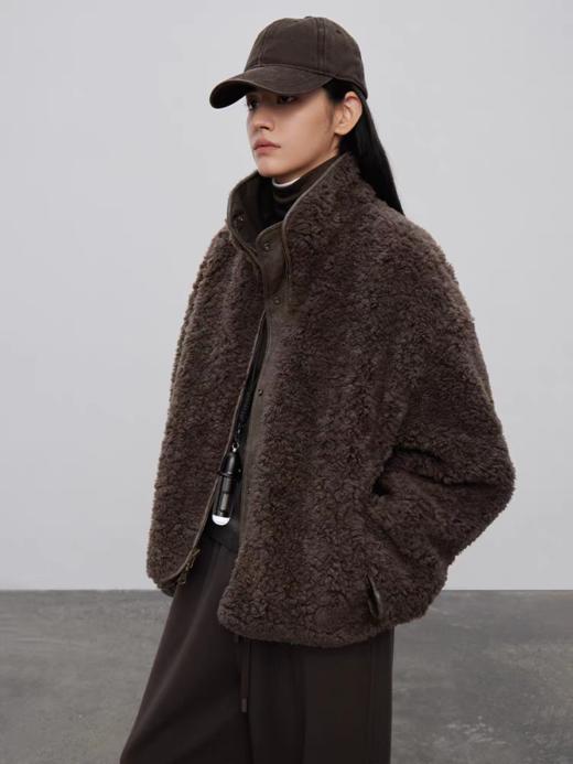 半圆/D51111231/双面穿立领毛呢外套 商品图3