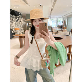 <曾小咸推荐>韩系气质无袖提花吊带背心