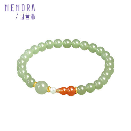 玉玲珑手链 中国风葫芦和田玉S925银手链手串送女友礼物MEMORA诗普琳NB904401 商品图6