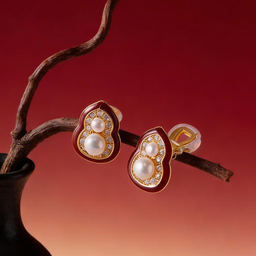 Manreya玛芮雅“鸿福双珠”淡水珍珠项链、耳钉|淡水珍珠，铜镀金 商品图8