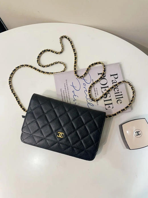 Chanel 黑金 woc 荔枝纹牛皮 链条包 商品图0