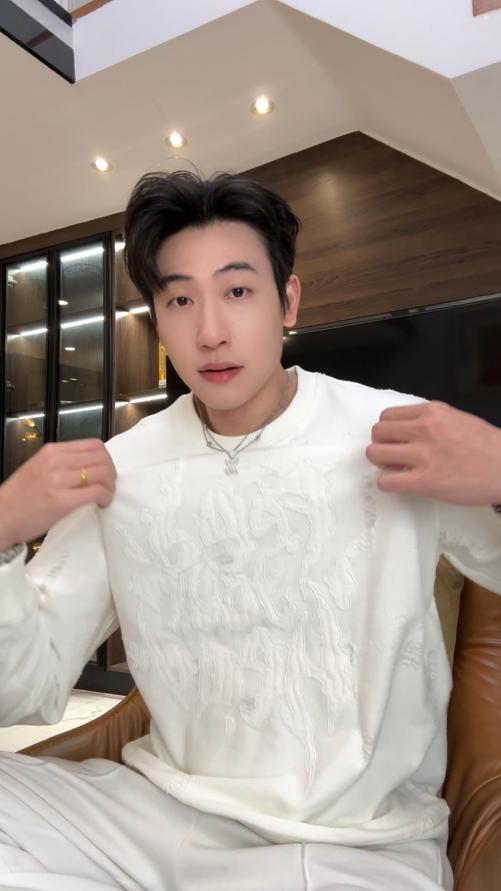 9546SDSA男士秋冬新款痞帅男装潮流设计师刺绣字母圆领卫衣百搭宽松 商品图0