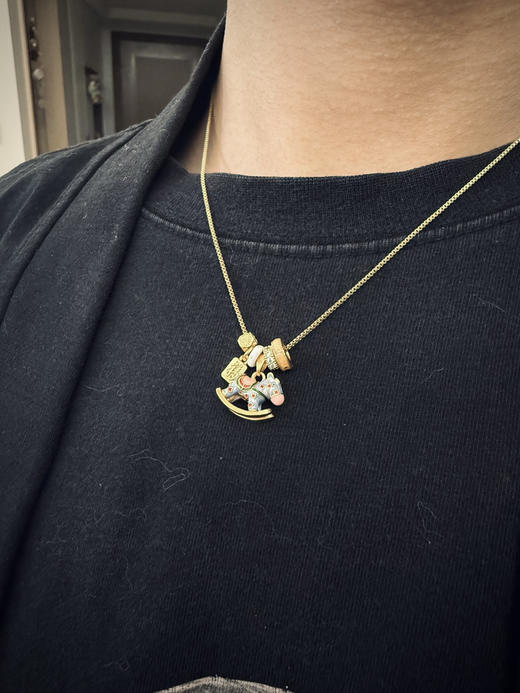 【秒杀价已调 直接拍】大H 26年 艺术家限定「福马」珐琅彩工艺合金&真铜电镀18k金锁骨链 颈链 项链 商品图8