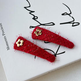 小花丝绒布艺XXSR发夹-纪念日百货门店同款169248950