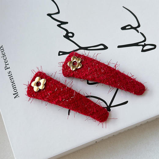 小花丝绒布艺XXSR发夹-纪念日百货门店同款169248950 商品图0