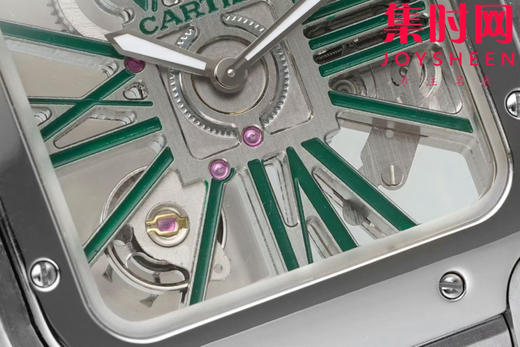 卡地亚AF山度士镂空系列 方形镂空男士石英腕表 商品图4