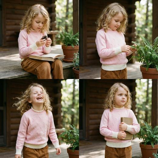 PALUOPO/PL山羊绒女童纯色羊绒衫100%山羊绒帕罗 商品图10