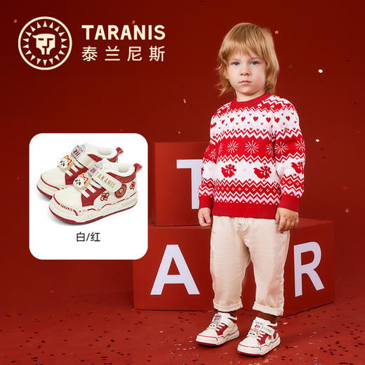 泰兰尼斯211学步鞋男宝宝冬季新年款童鞋防滑机能鞋加绒保暖女童T25T5D7527 商品图1