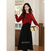 鹿向南「雾凇圣诞」百搭黑色吊带连衣裙女秋冬季叠穿收腰显瘦长裙 商品缩略图0