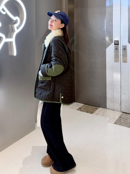 超ji减龄的全网du家工艺|原创撞色菱格羊毛领棉服| 可拆卸真羊毛领 初春新款 东北只能春秋穿！是轻薄款 商品图7