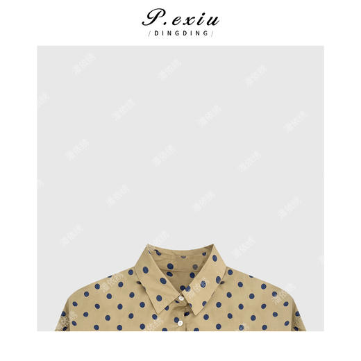 04-1潘依绣丁丁宠粉法式气质优雅波点长袖衬衫Q2458 商品图2