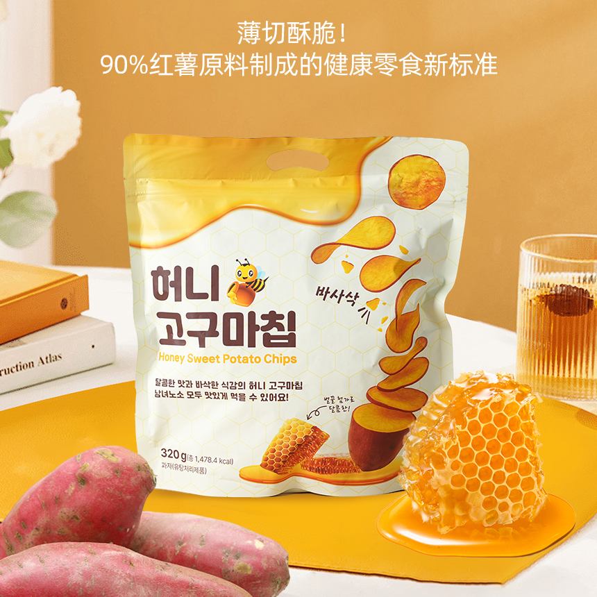 聚优韩蜂蜜红薯脆片零食解馋大包装320g\袋