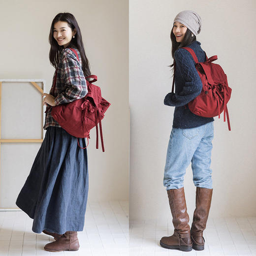 绽放/LSX009朵风织·旅行双肩包大小号重工长绒棉绑带设计大容量 商品图2