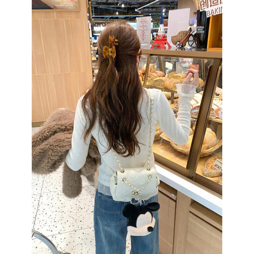 <曾小咸推荐>韩系拼接蕾丝圆领长袖t恤女 商品图4